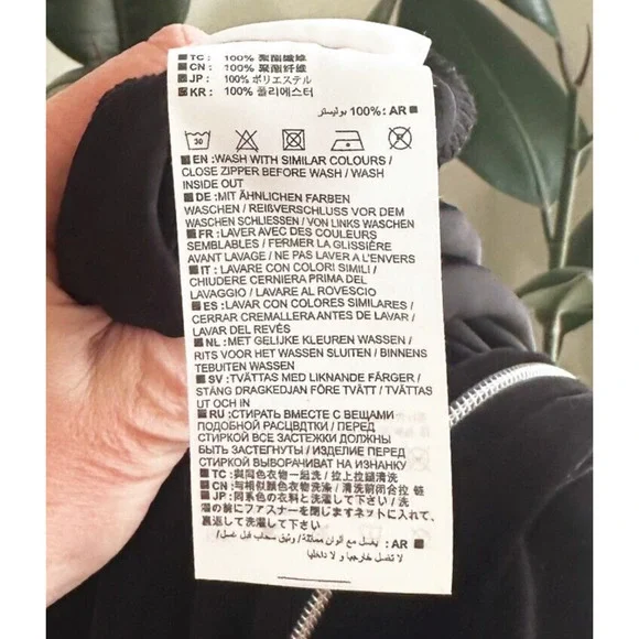 Onepiece Black Hooded Jumpsuit with White Details - Picture 9 of 9